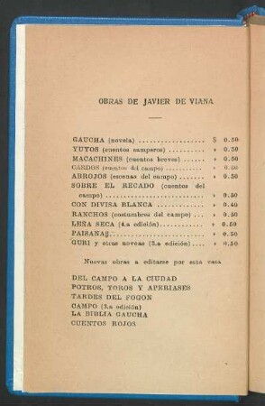 Obras de Javier de Viana