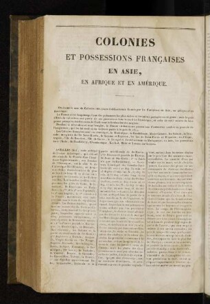 Colonies et possessons Francaises en Asie, en Afrique et en Amérique.