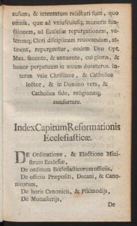 Index Capitum Reformationis Ecclesiasticae.