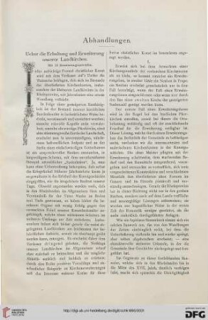 Ueber die Erhaltung und Erweiterung unserer Landkirchen