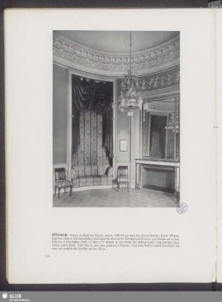 Offenbach. Salon im Pavillon Metzler, erbaut 1798/99 von dem Frankfurter Bankier Friedr. Metzler, nach den Plänen des französischen Hofarchitekten Salins de Montfort als Garten- und Badehaus in dem früheren d'Orvilleschen Park, in dem 1775 Goethe an der Seite Lili Schönemanns selig-unselige Tage erlebte (Lilis Park)