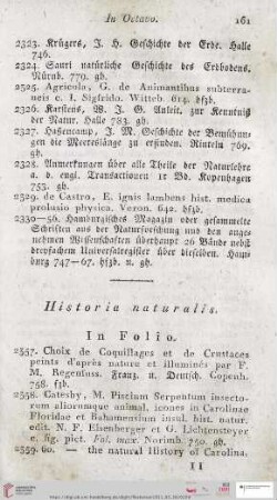 Historia naturalis (Nr. 2357 - 2726)