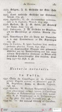 Historia naturalis (Nr. 2357 - 2726)