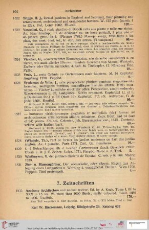 7. Zeitschriften (Nr. 1532 - 1612)