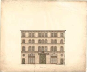 Métivier, Jean Baptiste; München, Promenadenplatz; Gasthotel - Aufriss