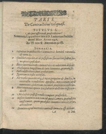 Pars I. De Contractibus vel quasi.