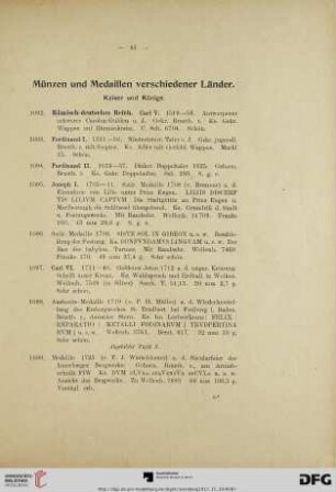 Münzen und Medaillen verschiedener Länder (Nr. 1092-1497)
