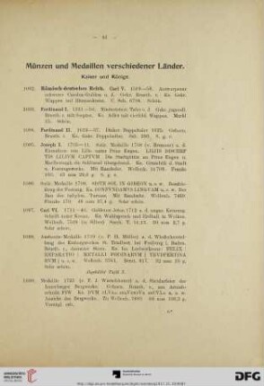 Münzen und Medaillen verschiedener Länder (Nr. 1092-1497)