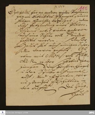 Auszug eines Briefs von [Unbekannt] an August Hermann Francke.