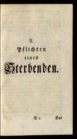 II. Pflichten eines Sterbenden