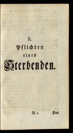 II. Pflichten eines Sterbenden