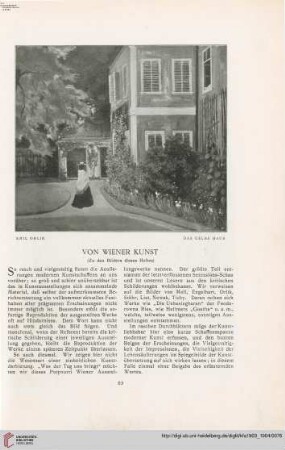 19: Von Wiener Kunst : (zu den Bildern dieses Heftes)