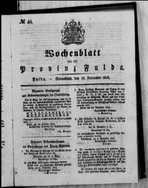 Nr. 46, Ausgabe vom 18. November 1843