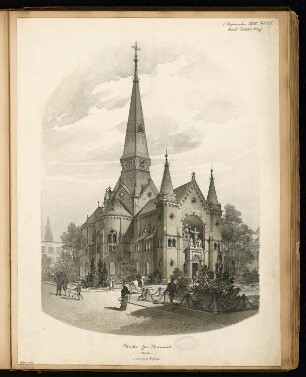 Evangelische Kirche, Neuwied Monatskonkurrenz September 1880: Perspektivische Ansicht