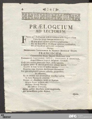 Præloquium Ad Lectorem.