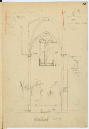 Zisterzienserkloster, Dobrilugk: Innenansicht (aus: Skizzen- und Fotoalbum 9)