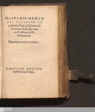 Gasparis Megandri Tigvrini, In epistolam Pauli ad Ephesios co[m]mentarius