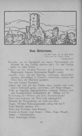 Das Rittertum