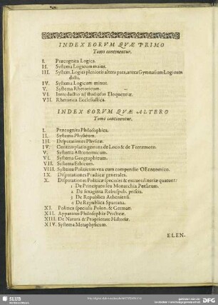 Index Eorum Quae Altero Tomo continentur