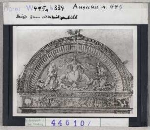Albrecht Dürer: Entwurf für Allerheiligenbild, Detail. Chantilly, Musée Condée