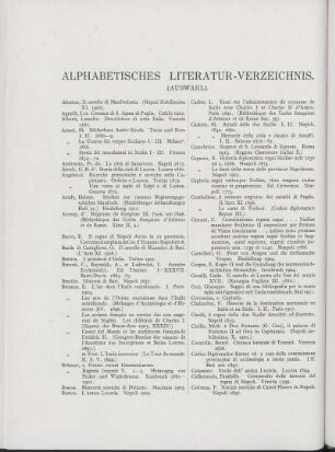 Alphabetisches Literatur-Verzeichnis. (Auswahl).