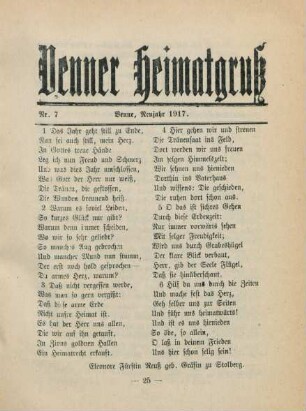 7.1917: Venner Heimatgruss