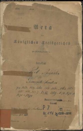 Kirchenbuchduplikate der Katholischen Gemeinde Senden (Todesfälle 1858-1874). (Gemeinde: Senden, Katholische Gemeinde)