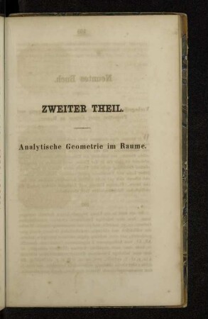 Zweiter Theil. Analytische Geometrie im Raume.