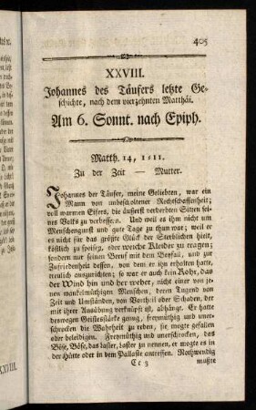 405-413, Johannes der Taeufer, meine Geliebten, war ein Mann ...