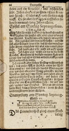 [Evangelia und Episteln Septuagesima, Sexagesima, Qiúinquagesima.]