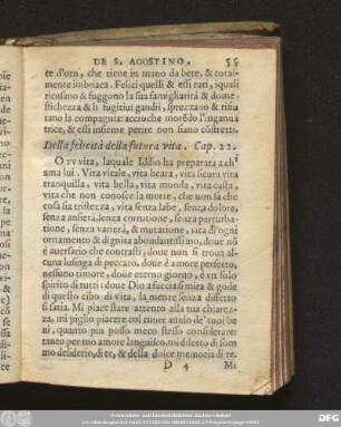 Della felicità della futura vita. Cap. 22.
