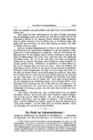 Der Erlaß des Kultusministeriums
