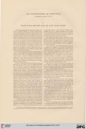5: Les expositions de province, [1] : société des Amis des Arts de Lyon (XLIIIe année)