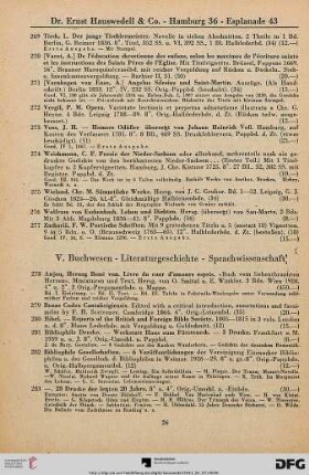 V. Buchwesen – Literaturgeschichte – Sprachwissenschaft (Nr. 278-349)