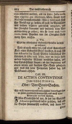 Cap. III. De Actibus Contentiosæ Jurisdictionis.