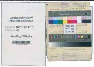 Entnazifizierung Wilhelm Wuelfing , geb. 25.12.1877 (Kontrolleur)