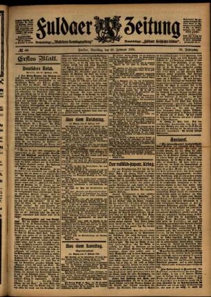 Erste Ausgabe vom Dienstag, den 28. Februar 1905.