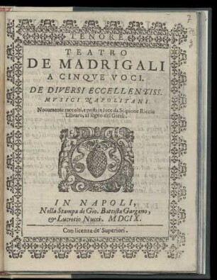 Teatro de madrigali a cinque voci. Tenore