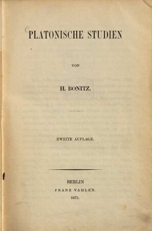 Platonische Studien