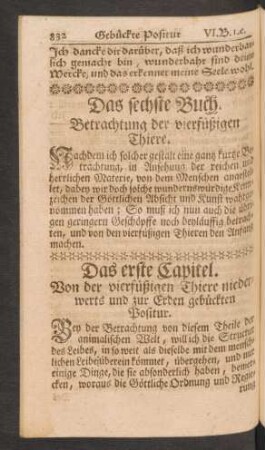 Das sechste Buch. Betrachtung der vierfüßigen Thiere.