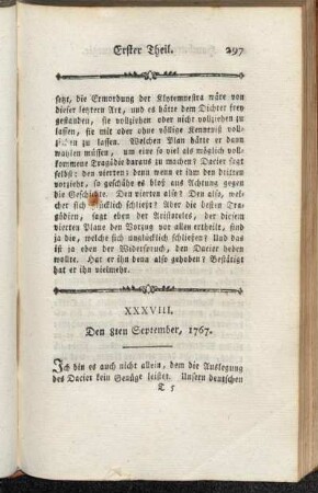 XXXVIII. Den 8ten September, 1767