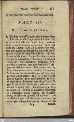 Pars III. De idolorum vanitate