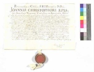 Urkunde über die Aufschwörung des Ellwanger Kapitularen Ignaz Desiderius von Peutingen.