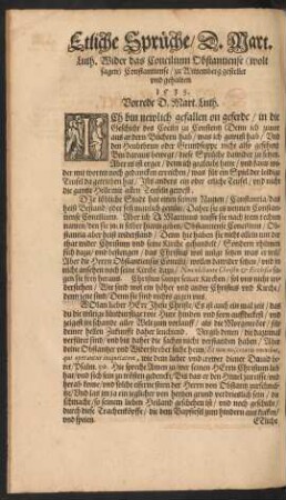 Etliche Sprüche/ D. Mart. Luth. Wider das Concilium Obstantiense ... Constantiense ...