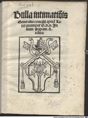 Bulla intimationis Concilii apud Lateranum