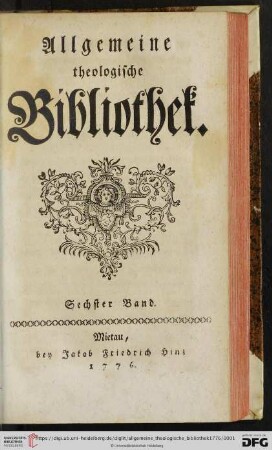 6: Allgemeine theologische Bibliothek