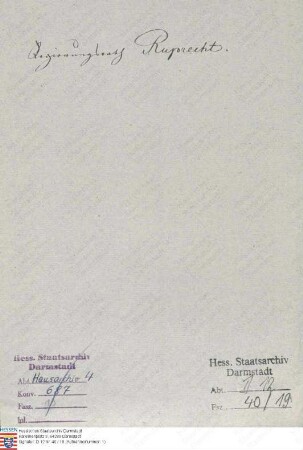 Ruprecht, (N.N.), Regierungsrat in Mannheim
