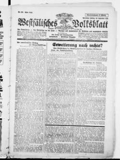 Westfälisches Volksblatt : amtliches Mitteilungsblatt der NSDAP und der Behörden der Kreise Paderborn, Büren, Warburg