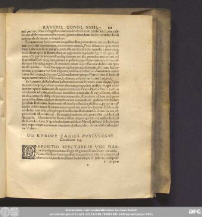 De Rubore Faciei Pustulosae. Consilium 24.