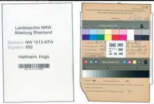 Entnazifizierung Hugo Hartmann , geb. 26.02.1911 (Bauer)